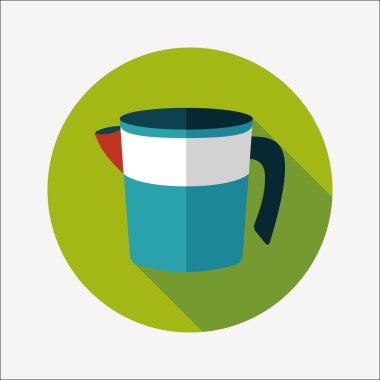 Uzun Gölge, eps10 Kupası düz simgesiyle ölçme mutfak eşyaları