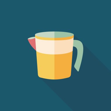 Uzun Gölge, eps10 Kupası düz simgesiyle ölçme mutfak eşyaları