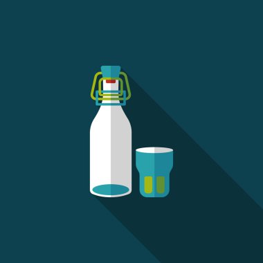 içki uzun gölge, eps10 düz simgesiyle koruyarak mutfak eşyaları