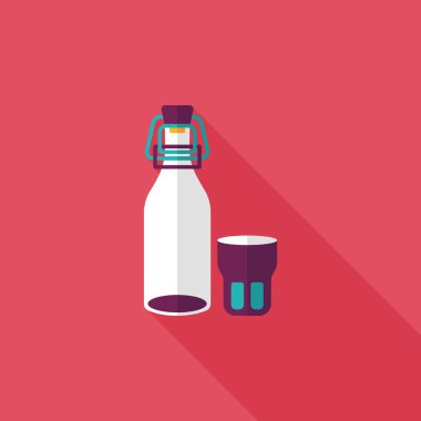 içki uzun gölge, eps10 düz simgesiyle koruyarak mutfak eşyaları