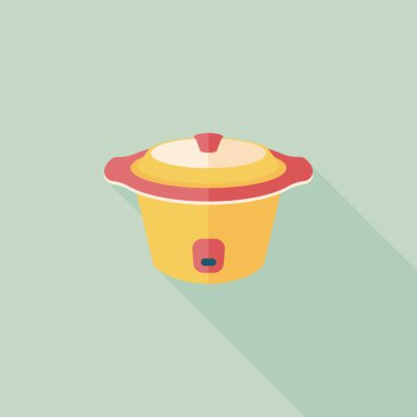 Uzun Gölge, eps10 ile mutfak eşyaları elektrik pot düz simgesi