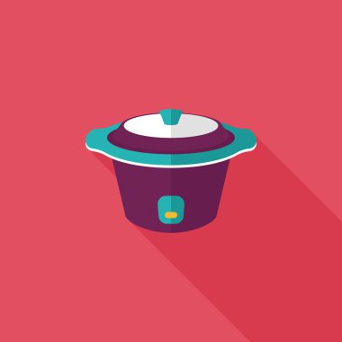 Uzun Gölge, eps10 ile mutfak eşyaları elektrik pot düz simgesi