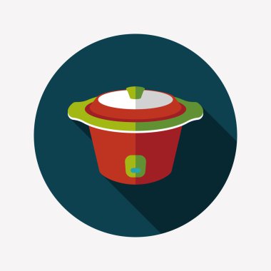 Uzun Gölge, eps10 ile mutfak eşyaları elektrik pot düz simgesi