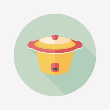 Uzun Gölge, eps10 ile mutfak eşyaları elektrik pot düz simgesi