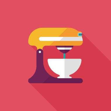 Uzun Gölge, eps10 ile mutfak eşyaları elektronik çırpıcı düz simgesi