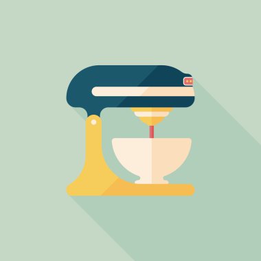 Uzun Gölge, eps10 ile mutfak eşyaları elektronik çırpıcı düz simgesi