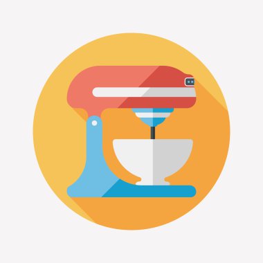 Uzun Gölge, eps10 ile mutfak eşyaları elektronik çırpıcı düz simgesi