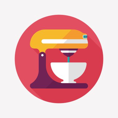 Uzun Gölge, eps10 ile mutfak eşyaları elektronik çırpıcı düz simgesi