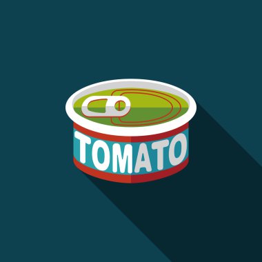 mutfak eşyaları domates can düz uzun gölge, eps10 simgesi