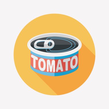 mutfak eşyaları domates can düz uzun gölge, eps10 simgesi