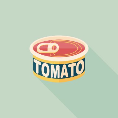 mutfak eşyaları domates can düz uzun gölge, eps10 simgesi