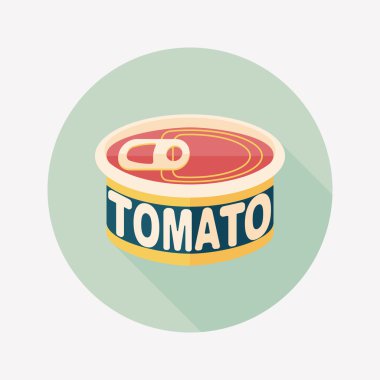 mutfak eşyaları domates can düz uzun gölge, eps10 simgesi