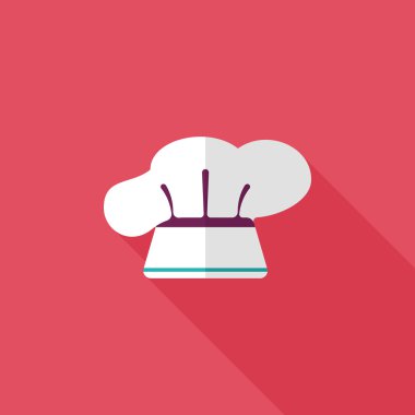 Uzun Gölge, eps10 ile mutfak eşyaları chef şapka düz simgesi