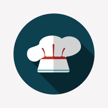 Uzun Gölge, eps10 ile mutfak eşyaları chef şapka düz simgesi