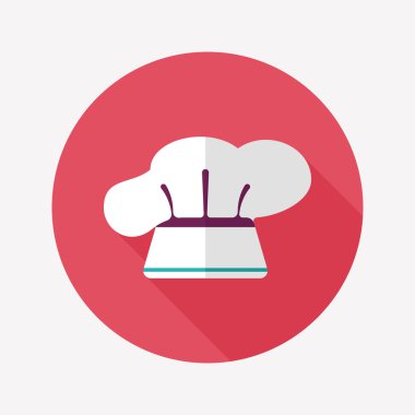 Uzun Gölge, eps10 ile mutfak eşyaları chef şapka düz simgesi