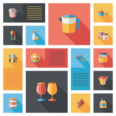 Mutfak eşyaları düz app kullanıcı arabirimi arka plan, eps10