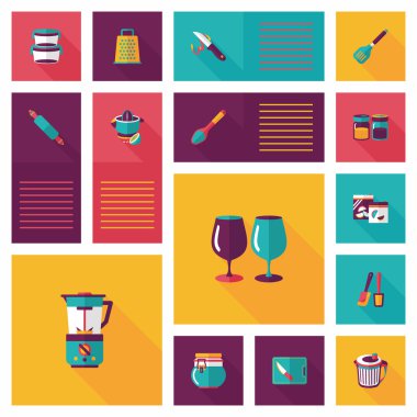 Mutfak eşyaları düz app kullanıcı arabirimi arka plan, eps10