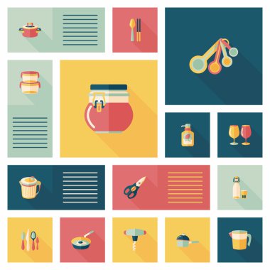 Mutfak eşyaları düz app kullanıcı arabirimi arka plan, eps10