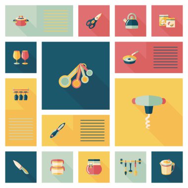 Mutfak eşyaları düz app kullanıcı arabirimi arka plan, eps10