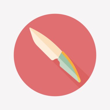 Uzun Gölge, eps10 ile mutfak eşyaları meyve bıçağı düz simgesi