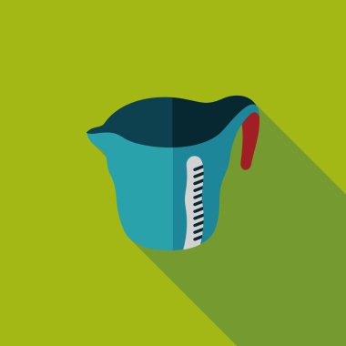 Uzun Gölge, eps10 Kupası düz simgesiyle ölçme mutfak eşyaları