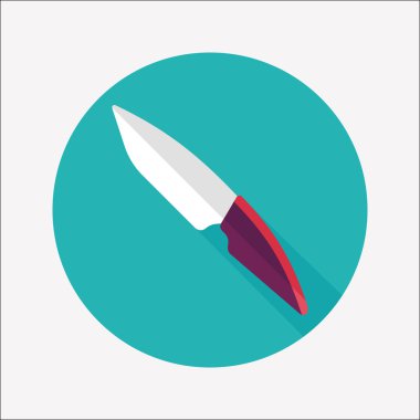 Uzun Gölge, eps10 ile mutfak eşyaları meyve bıçağı düz simgesi