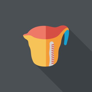 Uzun Gölge, eps10 Kupası düz simgesiyle ölçme mutfak eşyaları