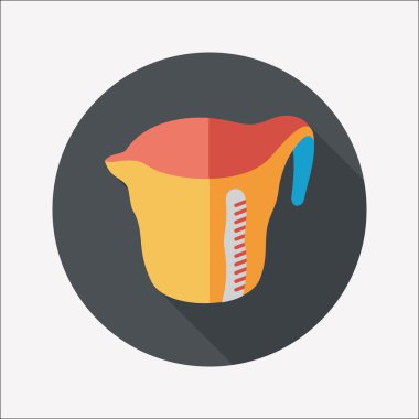 Uzun Gölge, eps10 Kupası düz simgesiyle ölçme mutfak eşyaları