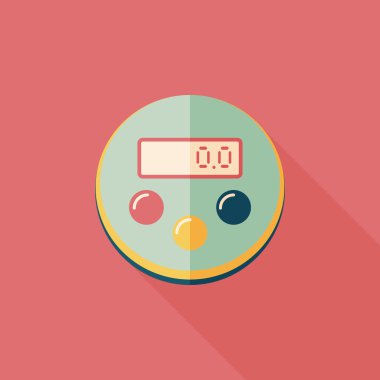 Uzun Gölge, eps10 ile mutfak eşyaları Zamanlayıcı düz simgesi