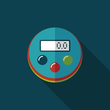 Uzun Gölge, eps10 ile mutfak eşyaları Zamanlayıcı düz simgesi