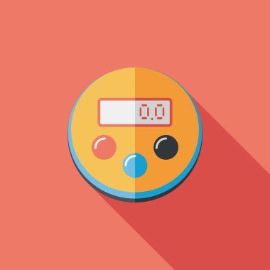 Uzun Gölge, eps10 ile mutfak eşyaları Zamanlayıcı düz simgesi