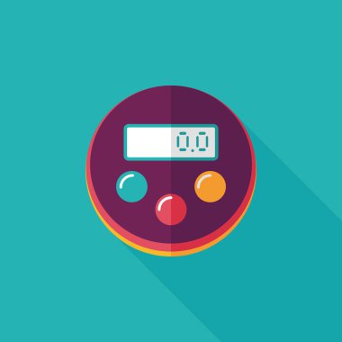 Uzun Gölge, eps10 ile mutfak eşyaları Zamanlayıcı düz simgesi