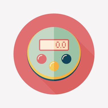 Uzun Gölge, eps10 ile mutfak eşyaları Zamanlayıcı düz simgesi