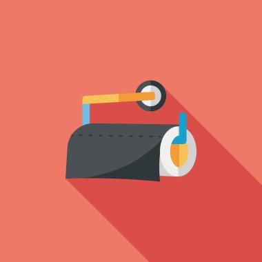 Uzun Gölge, eps10 ile mutfak eşyaları kağıt düz simgesi