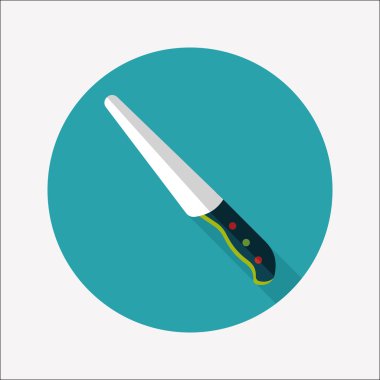 Uzun Gölge, eps10 ile mutfak eşyaları bıçak düz simgesi