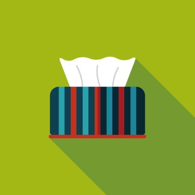 Uzun Gölge, eps10 ile mutfak eşyaları kağıt mendil düz simgesi