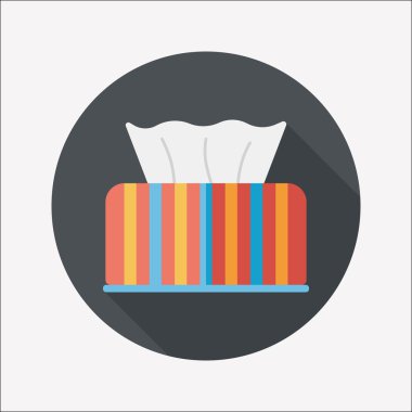 Uzun Gölge, eps10 ile mutfak eşyaları kağıt mendil düz simgesi