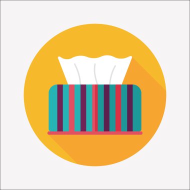 Uzun Gölge, eps10 ile mutfak eşyaları kağıt mendil düz simgesi