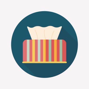 Uzun Gölge, eps10 ile mutfak eşyaları kağıt mendil düz simgesi