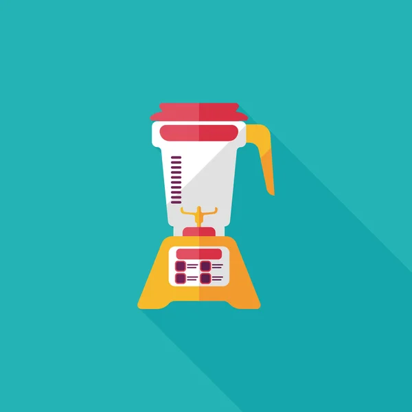 Keukengerei elektrische juicer platte pictogram met lange schaduw, eps10 — Stockvector