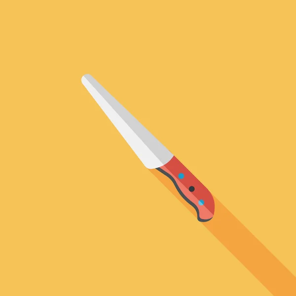 Cuchillo de cocina icono plano con sombra larga, eps10 — Archivo Imágenes Vectoriales