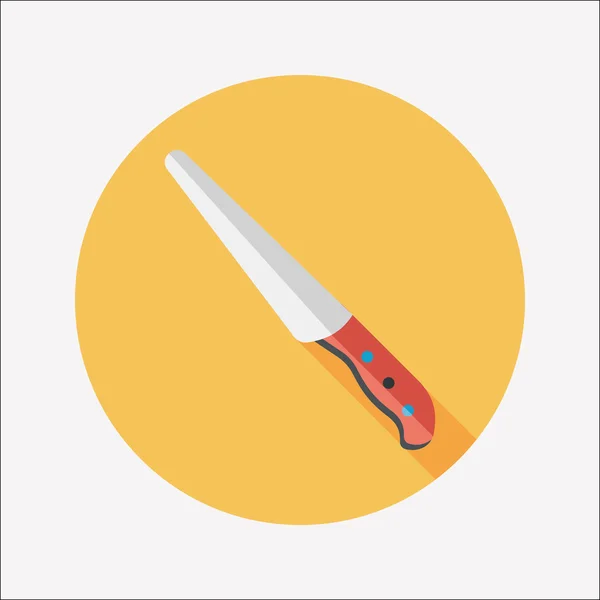 Köksartiklar kniv flat ikonen med långa skugga, eps10 — Stock vektor