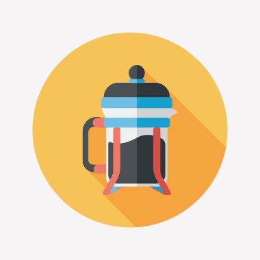 Uzun Gölge, eps10 ile kahve makinesi düz simgesi