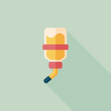 Evde beslenen hayvan su şişe uzun gölge, eps10 düz simgesiyle içme