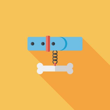 Uzun Gölge, eps10 ile evde beslenen hayvan köpek zincirleri düz simgesi