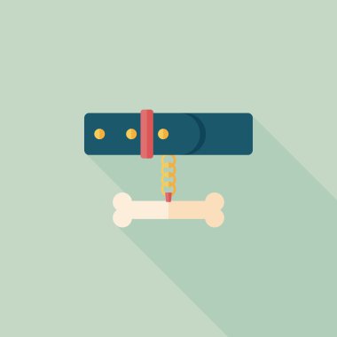 Uzun Gölge, eps10 ile evde beslenen hayvan köpek zincirleri düz simgesi