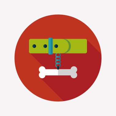 Uzun Gölge, eps10 ile evde beslenen hayvan köpek zincirleri düz simgesi