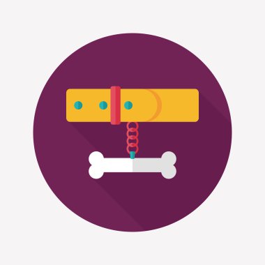 Uzun Gölge, eps10 ile evde beslenen hayvan köpek zincirleri düz simgesi