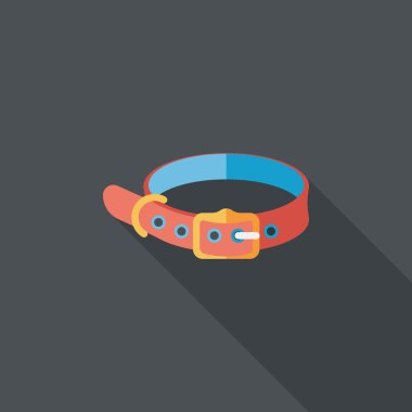 Uzun Gölge, eps10 ile evde beslenen hayvan köpek zincirleri düz simgesi