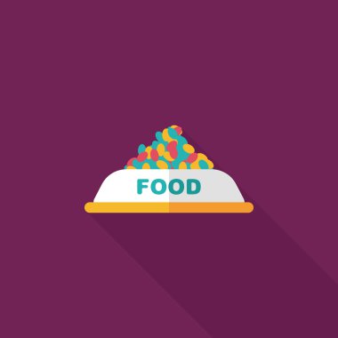 Uzun Gölge, eps10 ile evde beslenen hayvan köpek gıda düz simgesi